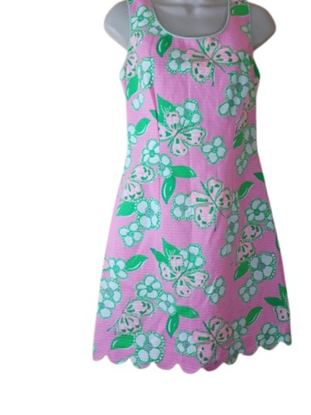 Lilly Pulitzer Womens Nina Shift Dress Pink Butterfly Floral Bow Detail Back 0